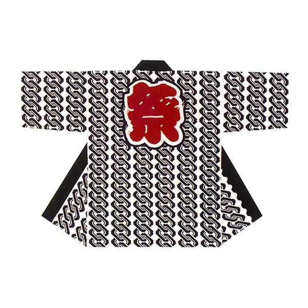 子供 法被 半纏 半被 半天 袢天 (白/紺) 綿100% 吉原つなぎ地紋に祭