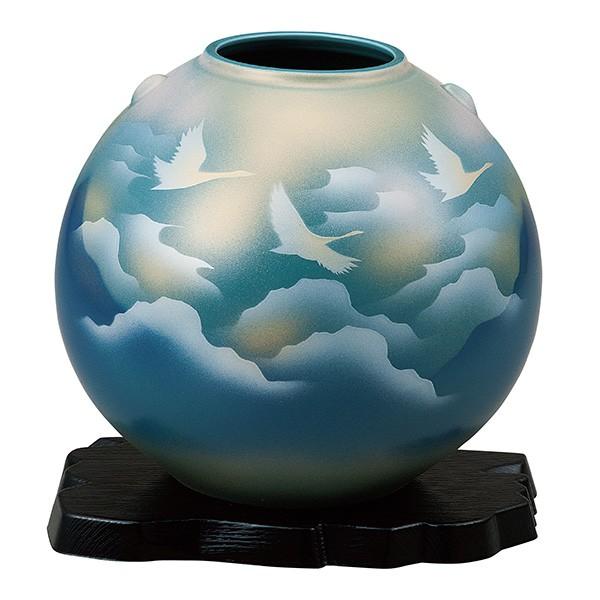 九谷焼 花瓶 雲海鶴 7号 ( 木札名入れ有料 父の日 プレゼント 初任給 