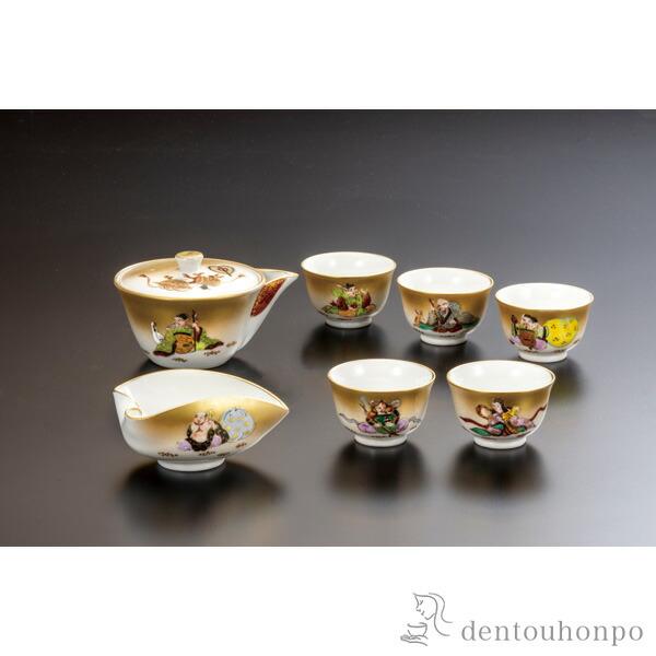 九谷焼 宝瓶揃 七福神 ( 茶器セット 急須 湯呑み 日本茶 中国茶 九谷焼