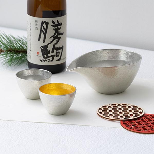 錫製金箔入り酒器セットで特別な晩酌を