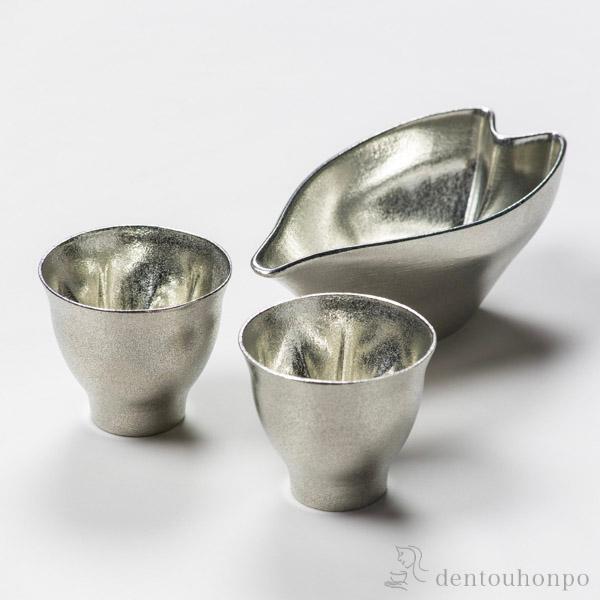 さくら錫 酒器セット ぐい呑み2客・片口セット ( 酒器 日本酒