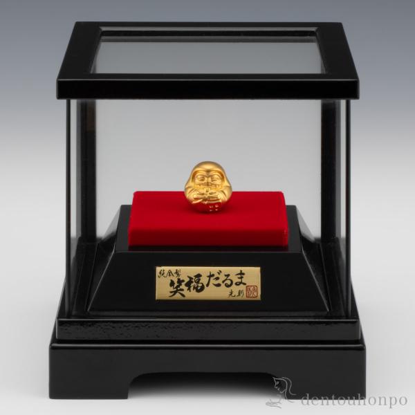 純金 笑福だるま 3g ( 木札名入れ有料 高級 コレクション 美術品 工芸