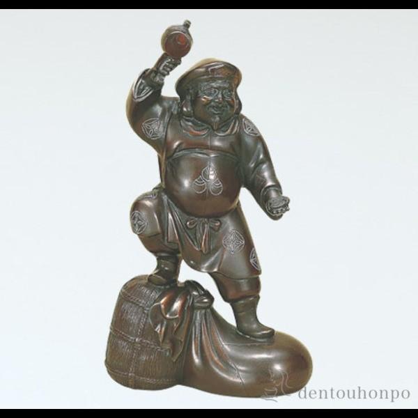 12号 千両大黒　38cm　越井栄山　作　銅製　高岡銅器　骨董品　美術品　大黒天 12号 千両大黒 38cm 越井栄山 作 銅製 高岡銅器 骨董品 美術品 大黒天