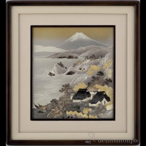 電鋳パネル 山水 ( 額縁 飾り フレーム 人気 おすすめ 高岡銅器 周年 創立 上場 竣工 誕生日プレゼント 還暦祝い 古希 喜寿 米寿 退職 定年 )
