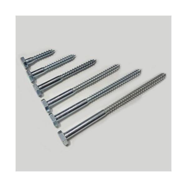 コーチスクリュー M9-180mmメッキ:ユニクロメッキ