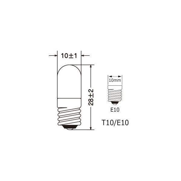 パイロットランプ小型表示電球 T10e10 100110v2w 10個入