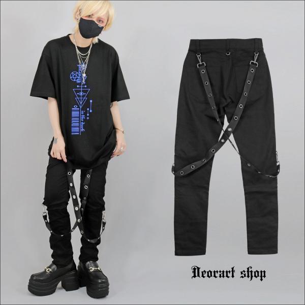 [APPAREL]/ディオラート/ハトメサスペンダー付 スリムシルエットパンツ ブラック (M) ゴスロリ・パンク/Deorart deorart-shop_drt2753