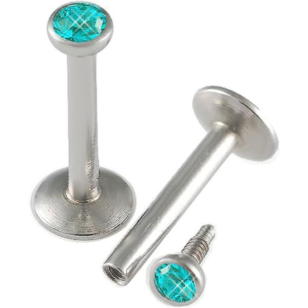 【並行輸入品】16 gサージカルスチール5 /16インチボール2 mmクリスタル内部ブルージルコンピアスのセットAlri