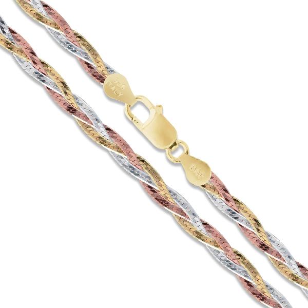 【未使用】made in Italy silver ヘリンボーン ネックレス イタリア製MILORヴィンテージスターリングシルバー925製