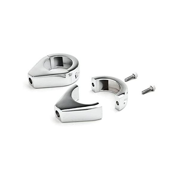 【並行輸入品】Krator Chrome Turn Signal Fork Clamp Kit 39mm Compatible with Harley
