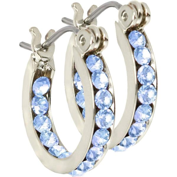 【並行輸入品】Forever Silver Austrian Crystal Birthstone 15mm Full Hoop Earrings S