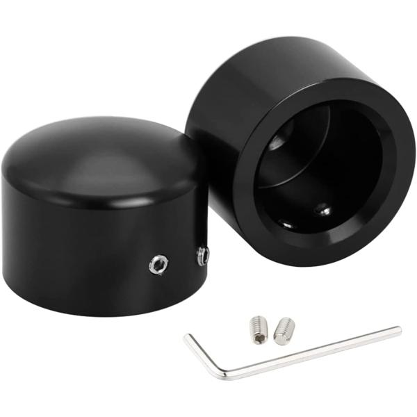 【並行輸入品】Amazicha Black Front Axle Nut Cover Axle Caps Compatible for Harley