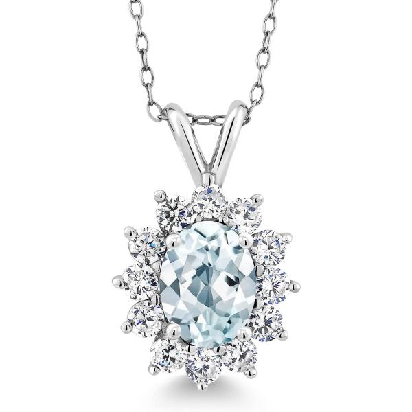【美品】GEMQUEEN アクアマリンネックレス 並行輸入品】Gem Stone King 1.70カラット 天然 アクアマリン