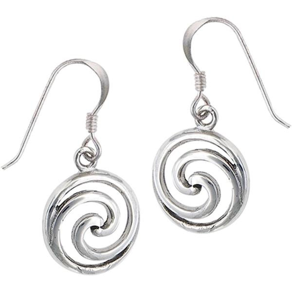 【並行輸入品】Ocean WaveラウンドSwirl Dangleファンキー。925スターリングシルバーカール円イヤリング