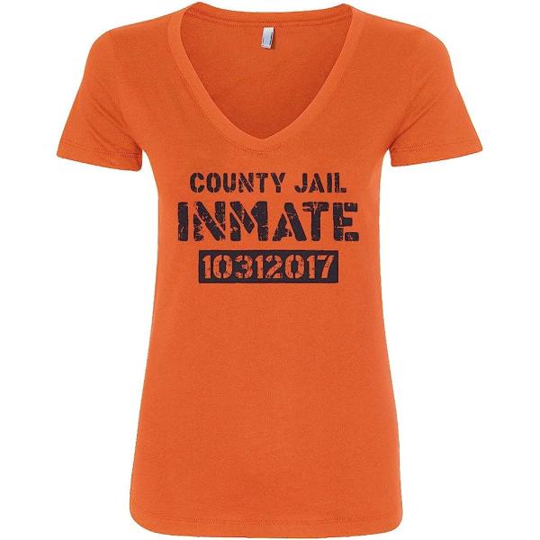 【並行輸入品】Threadrock レディース 郡刑務所 インメイト ハロウィンコスチューム VネックTシャツ US サイズ: X-Large カラー