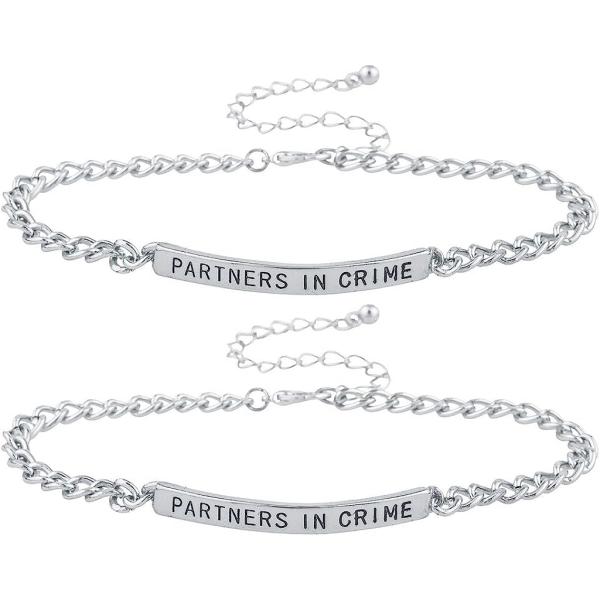 【並行輸入品】Lux Accessories シルバートーン Partners in Crime BFF ベストフレンドブレスレットセット