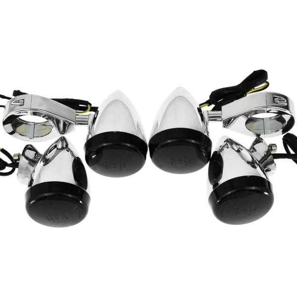 【並行輸入品】HDBUBALUS 4Pcs Front Rear Motorcycle LED Turn Signals Light 41mm For