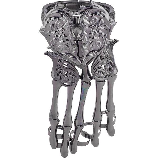 【並行輸入品】Lux Accessories Black Hem Dark Heart Angel Wings FullHand Skeleton B
