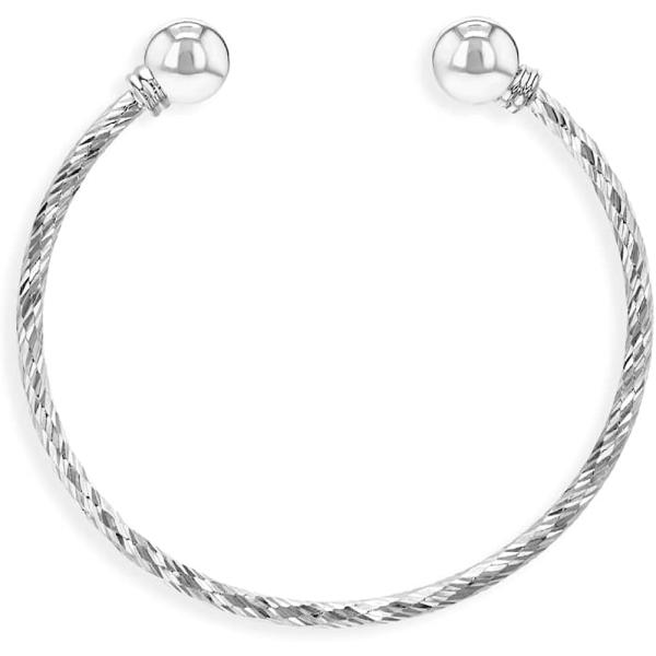 【並行輸入品】In Season Jewelry 925スターリングシルバーケーブルカフバングルブレスレットベビー新生児ツイストシックなデザイン