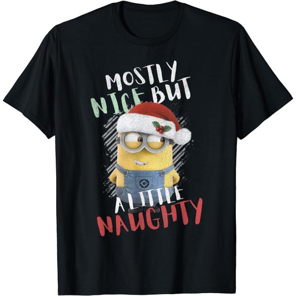 【並行輸入品】Despicable Me Minions Nice But Naughty Santa Hat T-Shirt