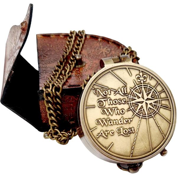 【並行輸入品】Brass Nautical - Not All Those Who Wander are Lost 磁気コンパス 卒業 堅信礼 ギフト
