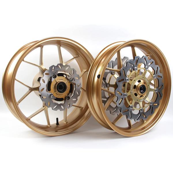 【並行輸入品】Arashi フロントリアホイールリムとブレーキディスクローターホンダ CBR600RR 2007-2017 PC40用 オートバイのア