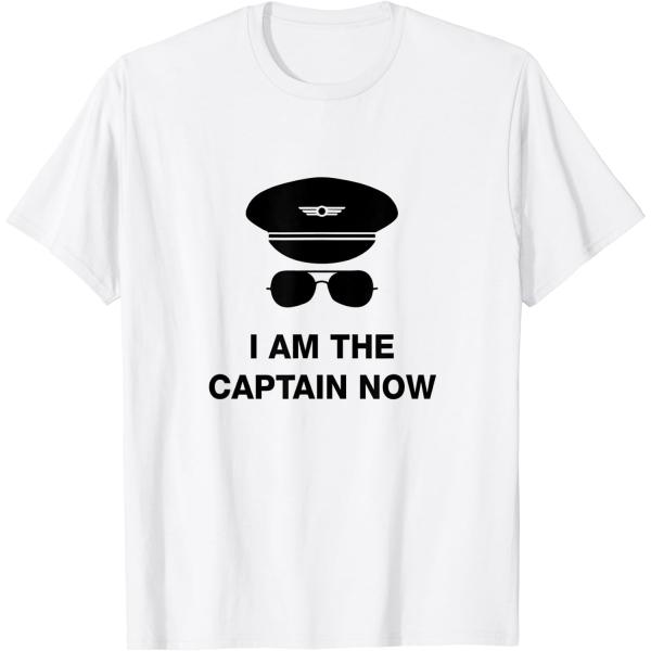 【並行輸入品】I am the Captain Now funny pilot t-shirt
