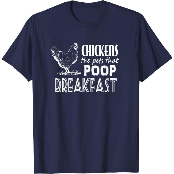 【並行輸入品】Chickens The Pets That Poop Breakfast Funny T-Shirt