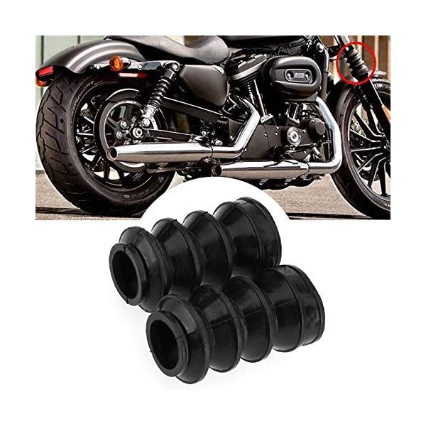 【並行輸入品】Felix-Box - 2 Rubber Front Fork Boots Shock Gaiters 39mm For Harley