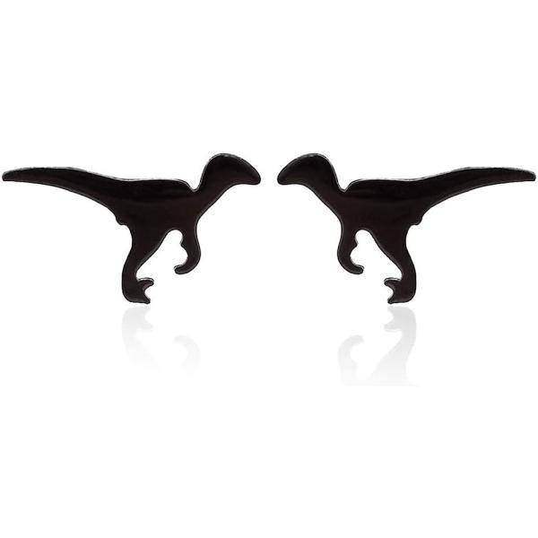 【並行輸入品】Tiny Black Dinosaur Stud Earrings for Women Men Kids Brontosaurus Di