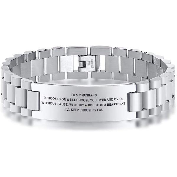 【並行輸入品】MEALGUET To my Husband ブレスレット 妻から夫へのギフト I'LL CHOOSE YOU OVER AND OVE