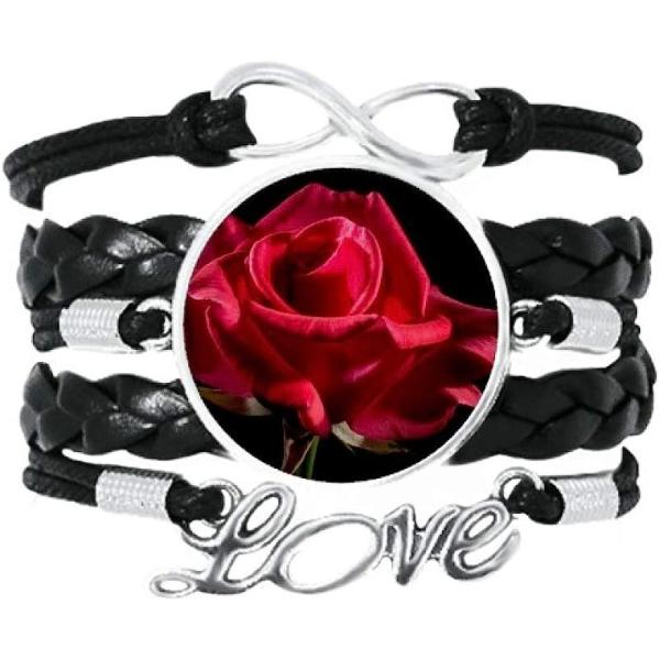 【並行輸入品】DIYthinker Dark Red Roses Flowers Art Deco Gift Fashion Bracelet Lov