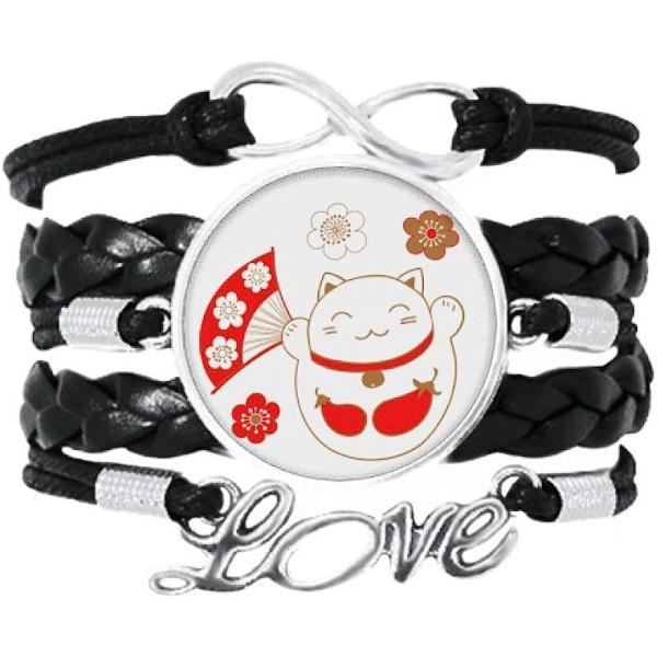 【並行輸入品】DIYthinker Japan Lucky Fortune Cat Flower Copper Bracelet Love Acces