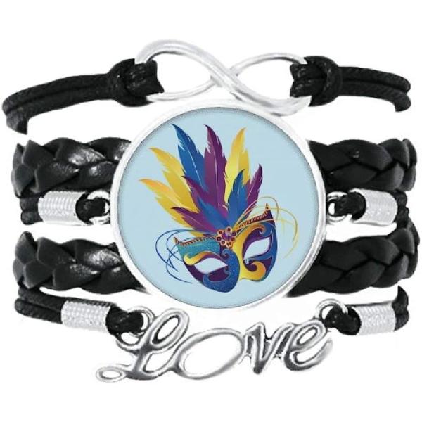 【並行輸入品】DIYthinker Blue Feather Head Happy Carnival of Venice Bracelet Love