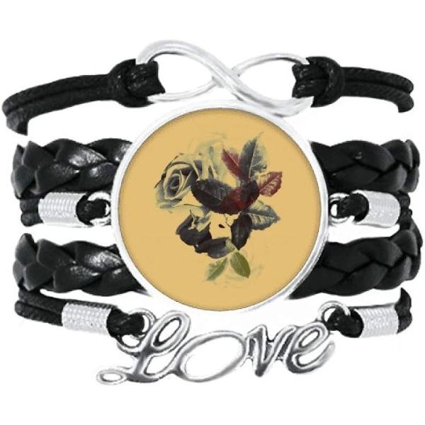 【並行輸入品】DIYthinker Water Color Plant Flower Leaves Rose Bracelet Love Access