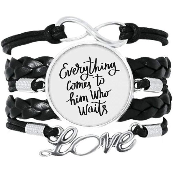 【並行輸入品】DIYthinker Everything Comes to Him Who Waits Quote Bracelet Love Acc
