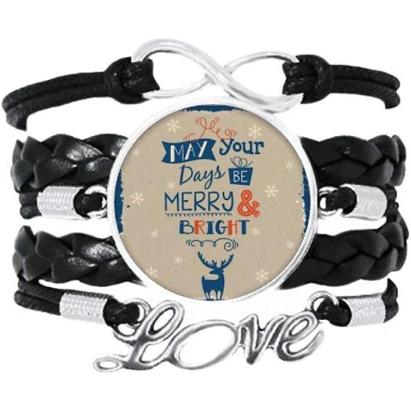 【並行輸入品】DIYthinker Christmas Holiday Deer Snow Bracelet Love Accessory Twist