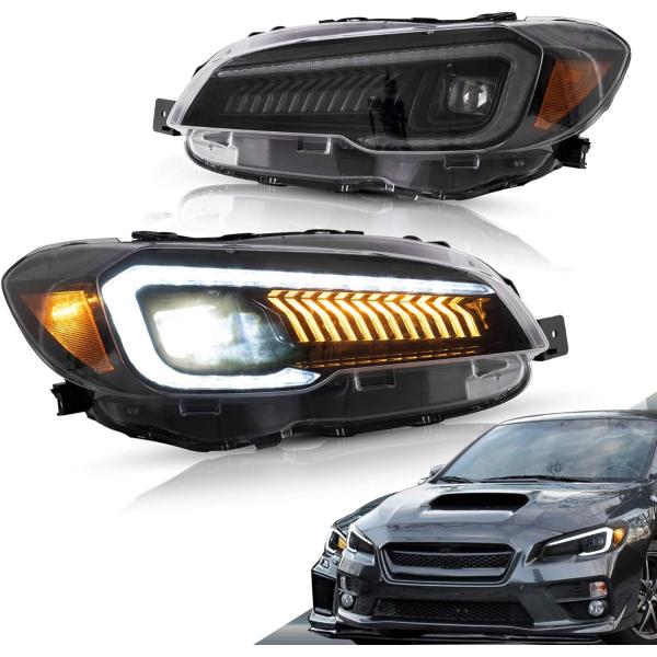 【並行輸入品】VLAND プロジェクター LED ヘッドライト スバル WRX/STI 2015-2021 ベース プレミアム ライトミット (LED