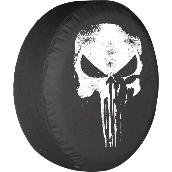 【並行輸入品】35inch Distressed Skull - Spare Tire Cover - (Black Denim Vinyl) - M