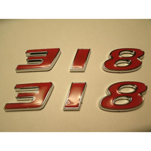 並行輸入品】318 CUBIC INCH ENGINE ID EMBLEMS SET OF 6 NUMBERS RED