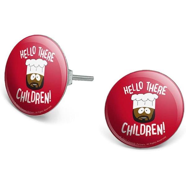 【並行輸入品】South Park Chef Hello Children Novelty Silver Plated Stud Earrings