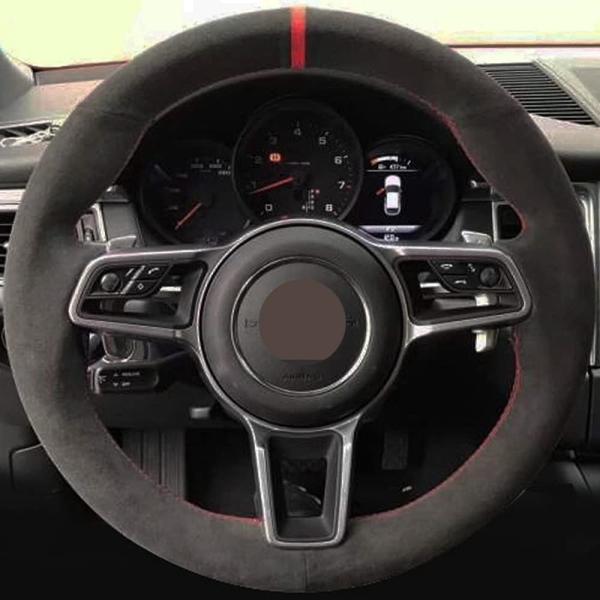 【並行輸入品】手縫いの車のステアリングホイールカバーラップアクセサリー、For ポルシェカイエンマカンパナメーラ911996 997959ケイマンボク