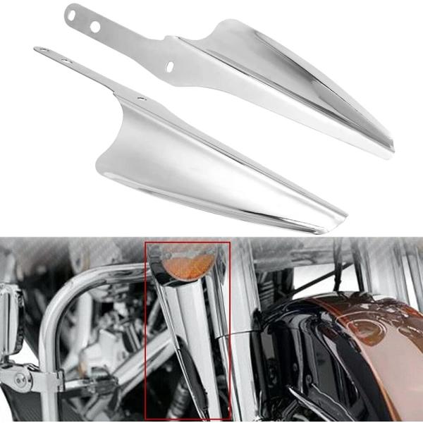 【並行輸入品】HIYOYO Chrome Front Fork Mount Wind Deflectors Windshield for 1995-2
