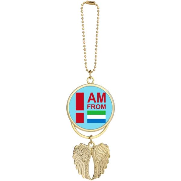 【並行輸入品】I Am from Sierra Leone Art Deco Fashion Car Keychain Angel Wing Pend