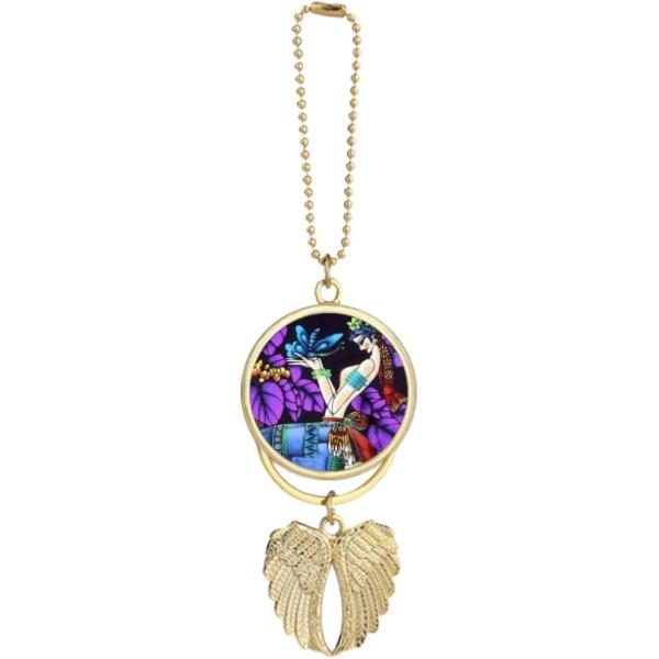 【並行輸入品】Woman Romance Moonlight Tree Car Keychain Angel Wing Pendant