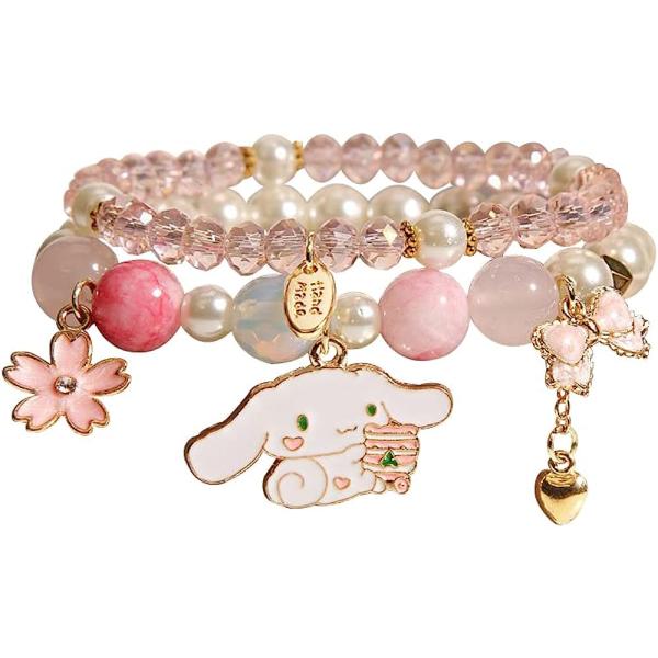 お歳暮・冬ギフト特集2024 Cinnamoroll クリスタルビーズブレスレット クロミとマイ アンクレット