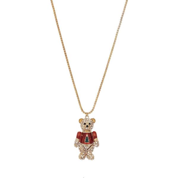 【並行輸入品】Madison Tyler Christmas Movable Bear Pendant Necklace for Women Stat