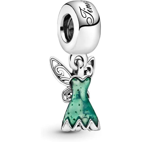 【並行輸入品】MITSOKU Silver Butterfly Wings Green Princess Dress Dangle Pendants