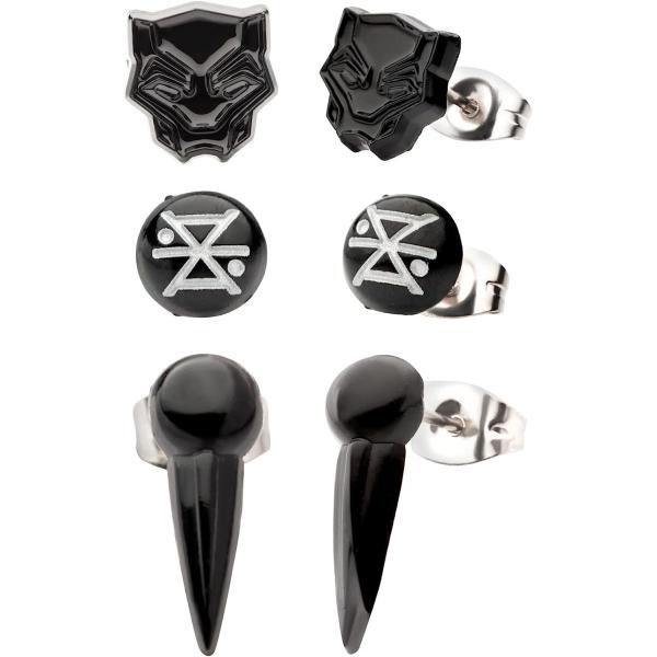 【並行輸入品】マーベル ブラックパンサー ワカンダ フォーエバー スタッドピアス 3個パック 金属 宝石なし