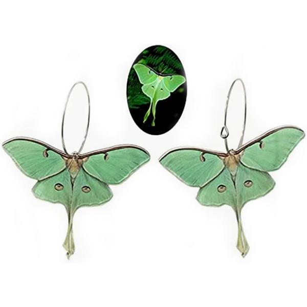 【並行輸入品】蛾 蝶 イヤリング レディース ガールズ パンク 昆虫 ダングル イヤリング カラフル アクリル イヤリング ステートメント ブラック